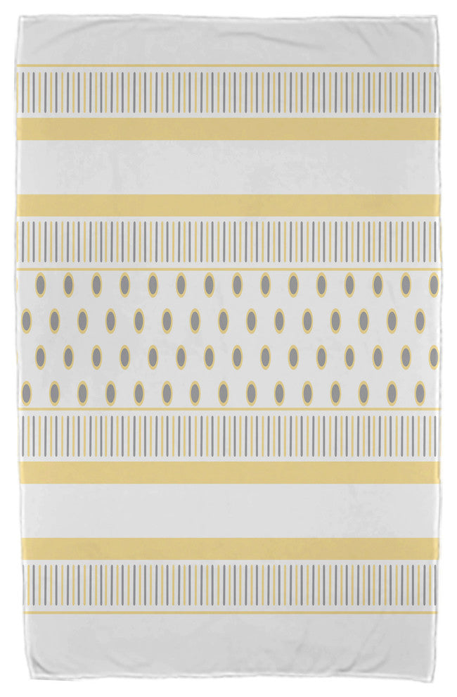 30x60" Comb Dot, Stripe Print Beach Towel, Gray