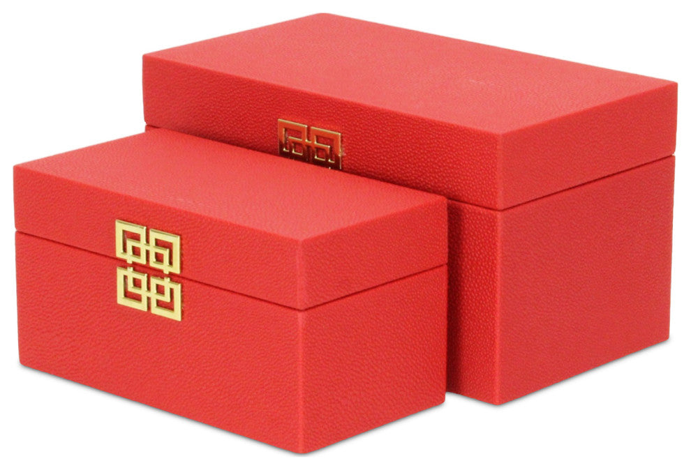 Midnight Charm Keepsake Boxes, Set of 2, Red