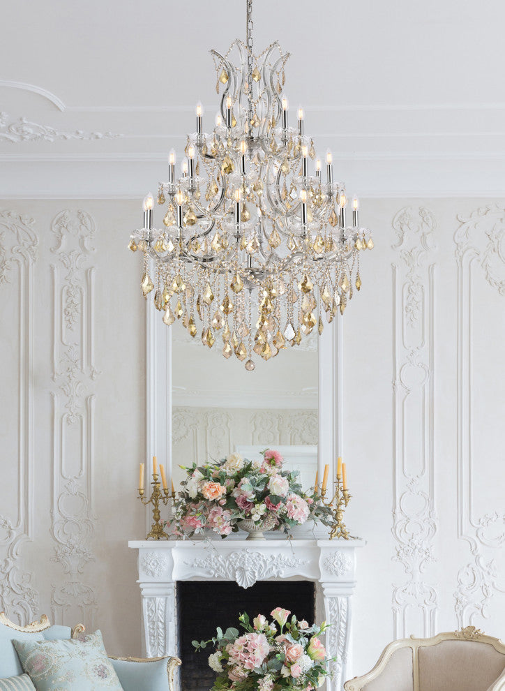 Elegant Lighting 2800D38-GT/RC Maria Theresa 28 Light 38"W - Gold