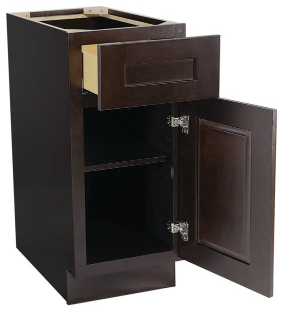 Modern Base Storage Cabinet, Framed Door & Spacious Upper Drawer, Espresso