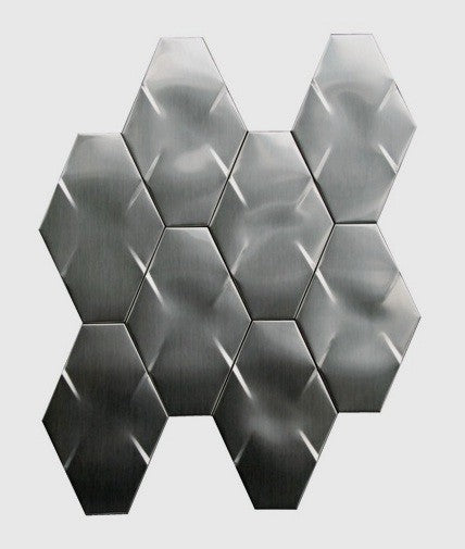 Odyssey Stainless Steel 3D Interlocking Hexagon Mosaic, Sample