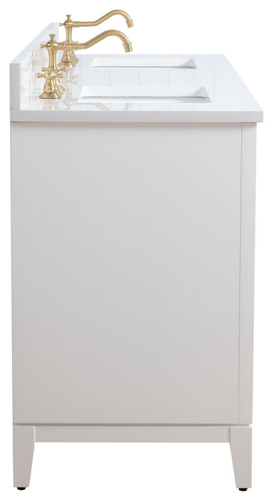 Vanity Art Bathroom Vanity With Sink, White, 72" Double