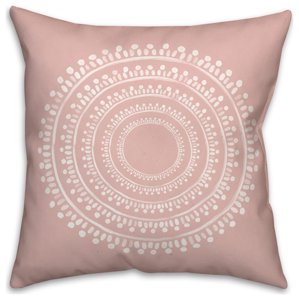 Centered Pink Boho Circle 20x20 Indoor/Outdoor Pillow