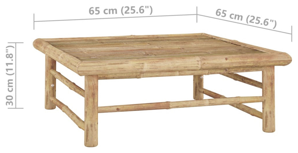 Vidaxl Garden Table 25.6"x25.6"x11.8" Bamboo