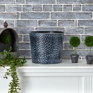 11.5in. Embossed Tin Bucket with Pebble Pattern