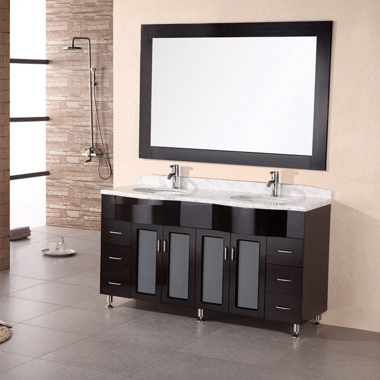 Bello 61" Double Sink Vanity Set in Espresso