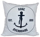 Gone Overboard, Word Print Outdoor Pillow, White, 20"x20"