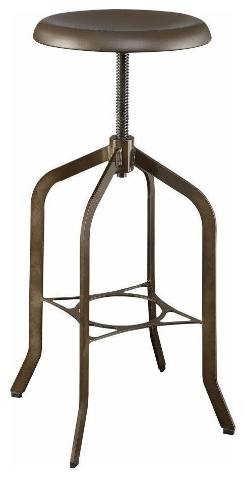 Adjustable Height Swivel Bar Stool, Brown