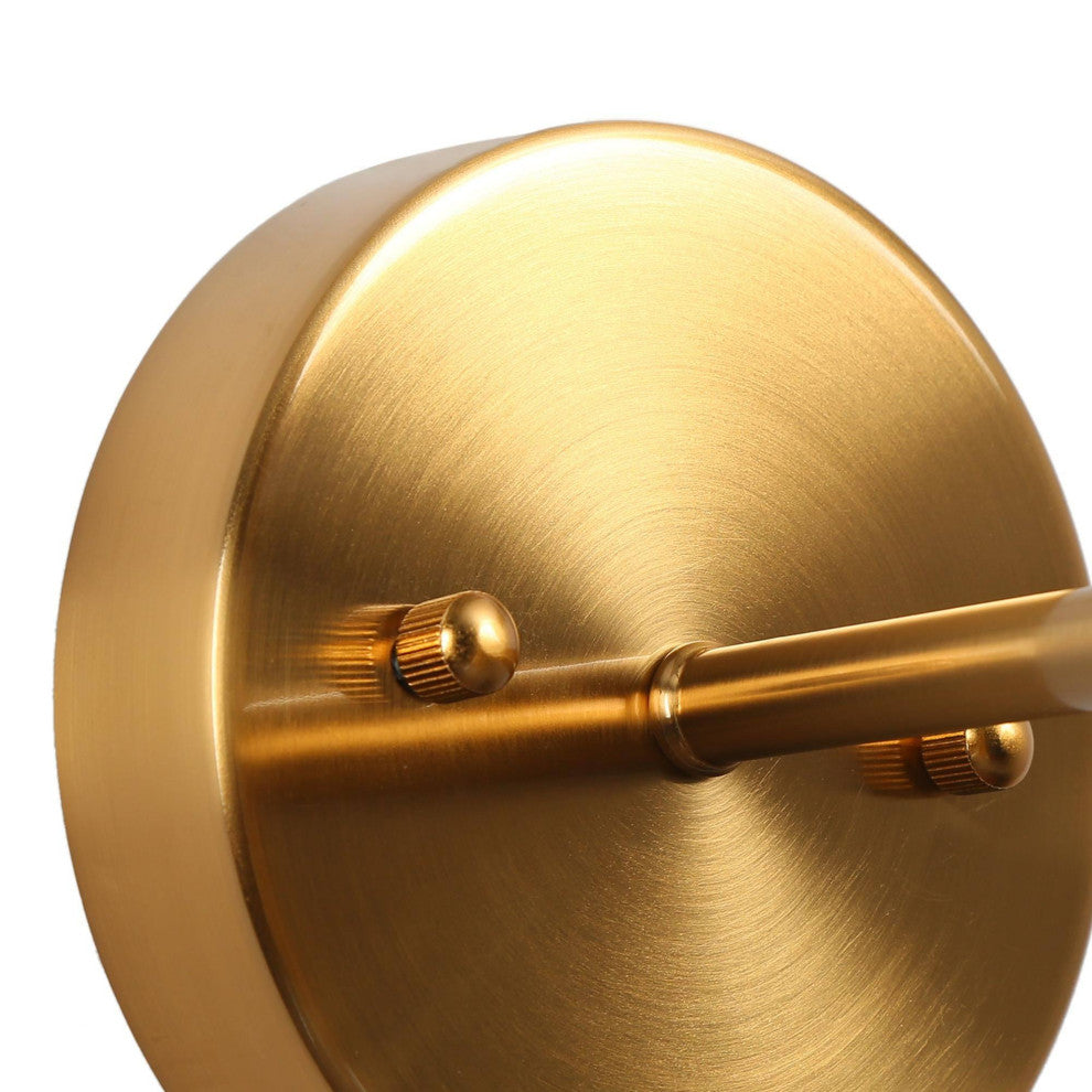 LNC 5" W 1-Light Polished Gold with Seeded Glass Modern Wall Sconce