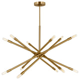 Eastyn 12-Light Indoor Large Chandelier, Burnished Brass Gold