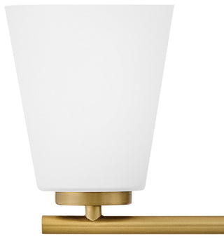 Lark Bri Medium Three Light Vanity, Lacquered Brass