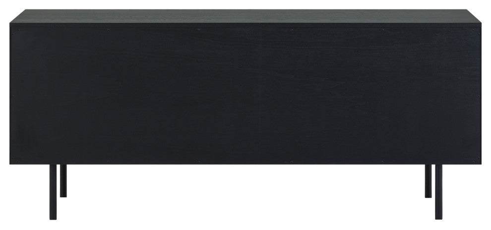 Pasadena 4 Door Wood Buffet Cabinet With Black Oak Finish