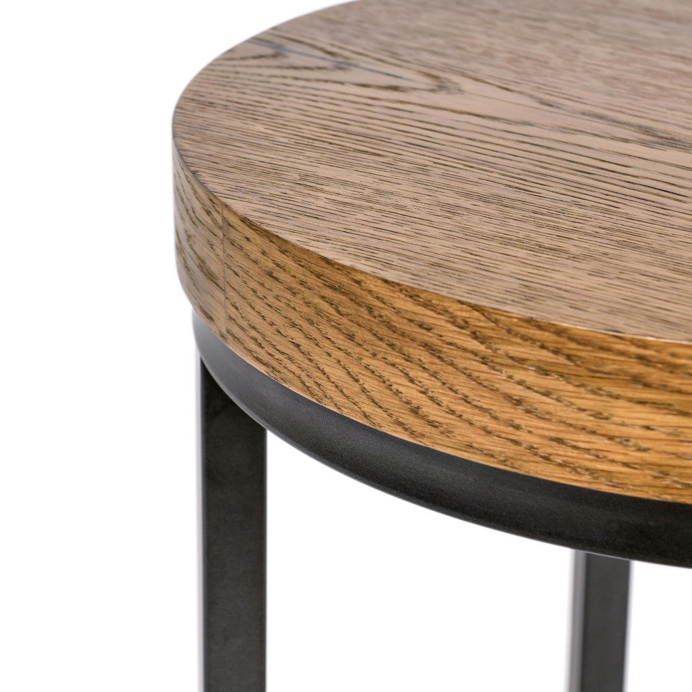 Catta 18" Round Wood End Table Light Brown