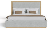 Nova Domus Santa Barbara Modern Grey Fabric + Natural Bed, Queen