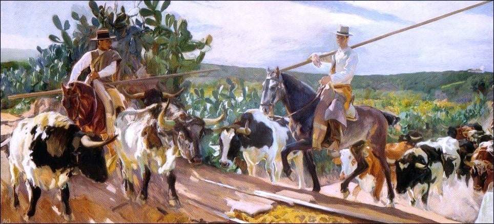 Joaquin Sorolla Y Bastida Andalusia  The Round Up Gallery Wrapped Canvas Print