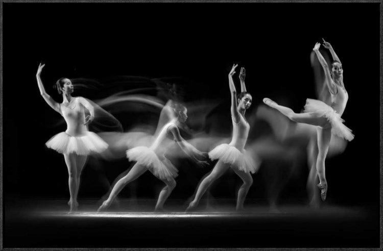 "Balerina Art Wave" Framed Canvas Giclee by Antonyus Bunjamin, 31x20"