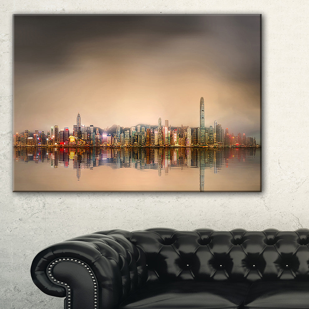 "Singapore Financial District Skyscrapers" Wall Art, 60"x28", 1 Panel