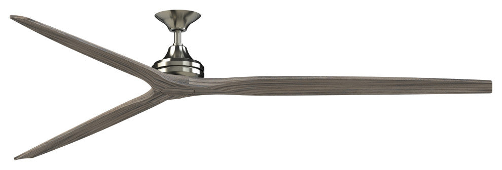 Fanimation Spitfire 96" Fan, Brushed Nickel Motor, Weathered Wood Blades