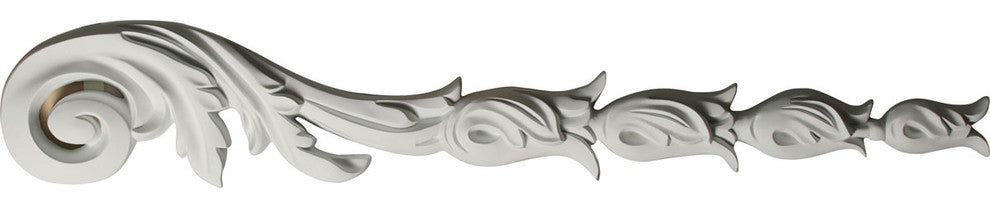 6"W x 37 3/8"H x 1 1/8"P Flower Bell Drop Onlay, Right