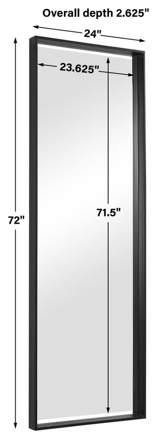 Uttermost Kahn Oversized Black Rectangular Mirror