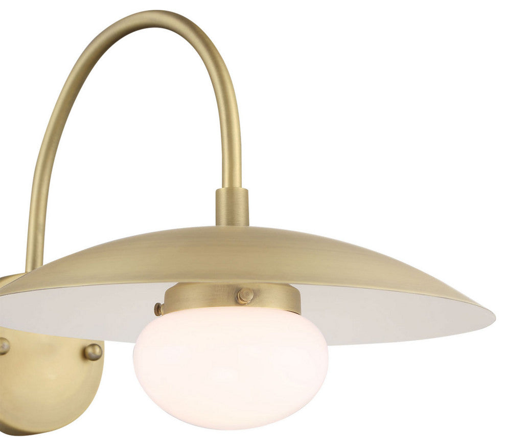 Declan Modern Disc Satin Brass 12" Wall Sconce Light