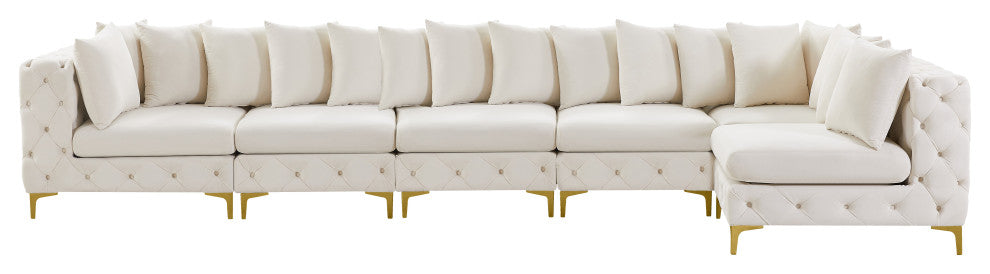 Tremblay Modular Sectional, Cream, L-Shaped, 6-Piece: Armless (4), Corner (2)