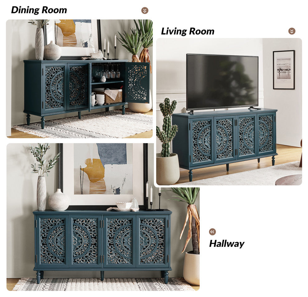 63"W Sideboard, Blue