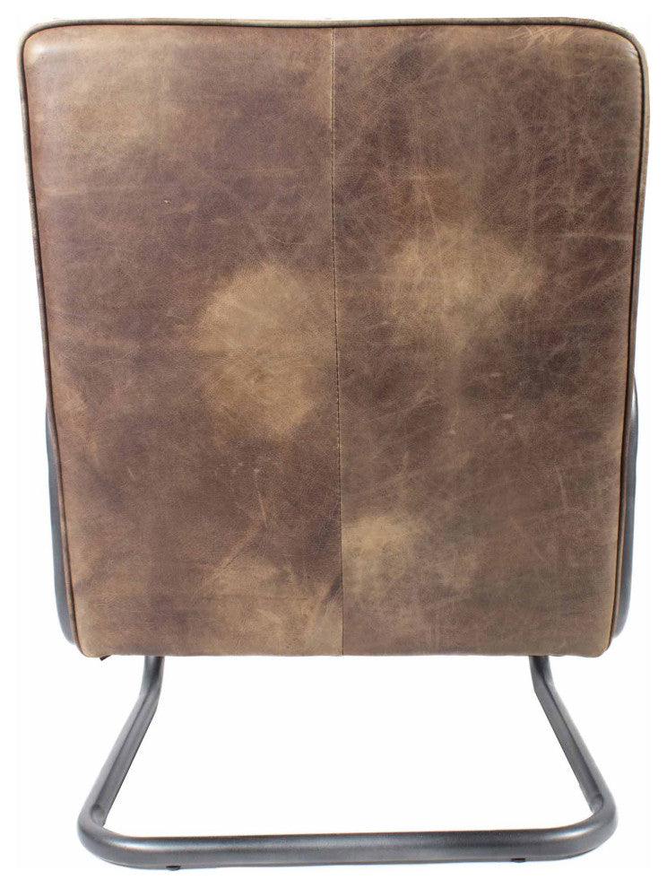 First of A Kind Perth Club Chair Grazed Brown Leather