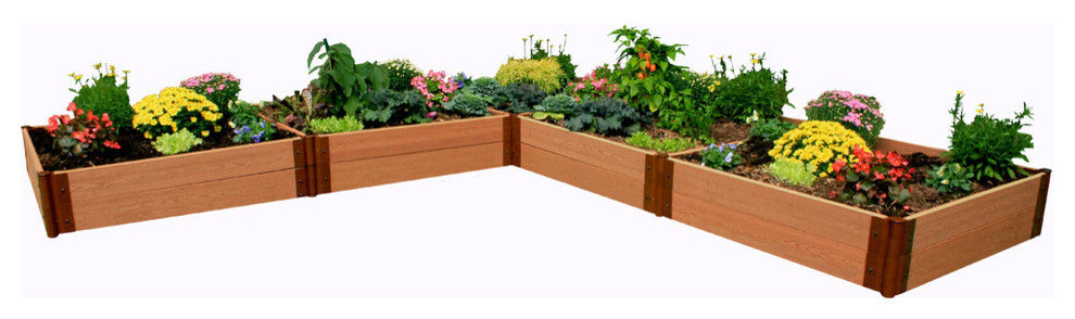 Classic Sienna Raised Garden Bed ï¿½Lï¿½ Shaped 12'x12'x11", 1" profile