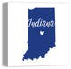 Blue and White Indiana Pride 16x16 Canvas Wall Art