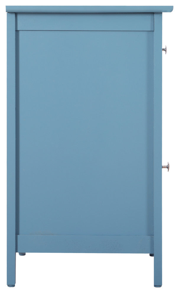 Izzy 1-Drawer, 1-Door Nightstand, Cherry, Teal