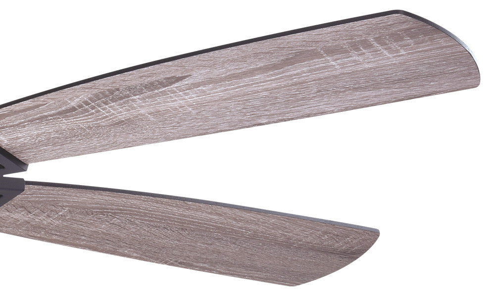 Barnes Matte Black Modern Farmhouse Indoor-Outdoor 54-in. Ceiling Fan Light Kit, Matte Black and Rustic Oak