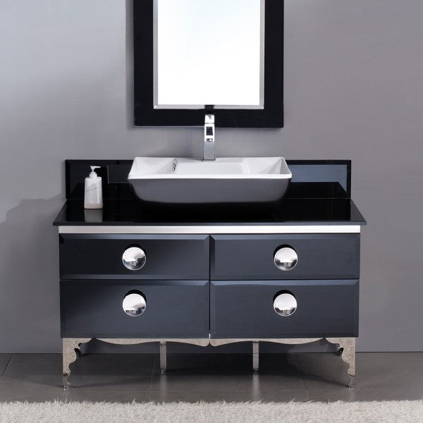 Fresca Moselle 47" Modern Glass Bathroom Vanity With Mirror