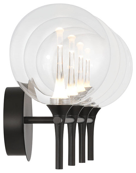 Iissa, Vanity, 4Lt, Matte Black, Clear Glass