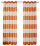 Cabana Stripe Flex Linen Blend Grommet Top Curtains, Pair, Orange