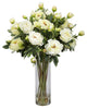 Giant Peony Silk Flower Arrangement, White