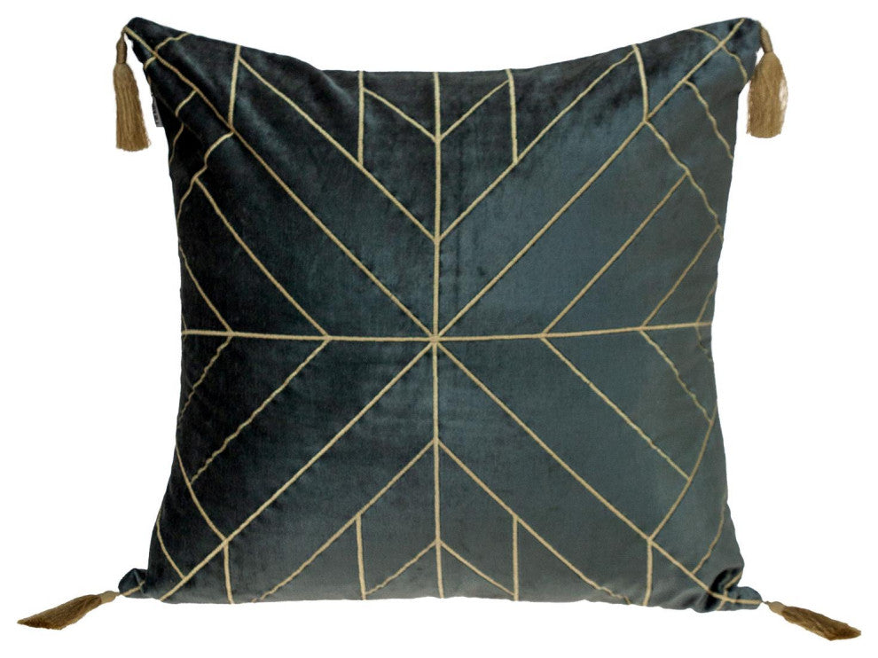Parkland Collection Zella Charcoal Throw Pillow, Square