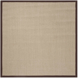 Safavieh Natural Fiber Nf131F Bordered Rug, Sage/Brown, 6'0"x6'0" Round