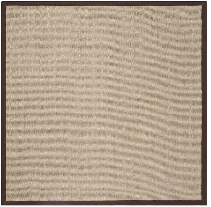 Safavieh Natural Fiber Nf131F Bordered Rug, Sage/Brown, 6'0"x6'0" Round