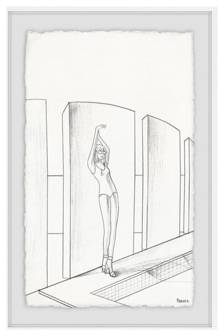 "Lazy by the Pool" Framed Painting Print, 20"x30"