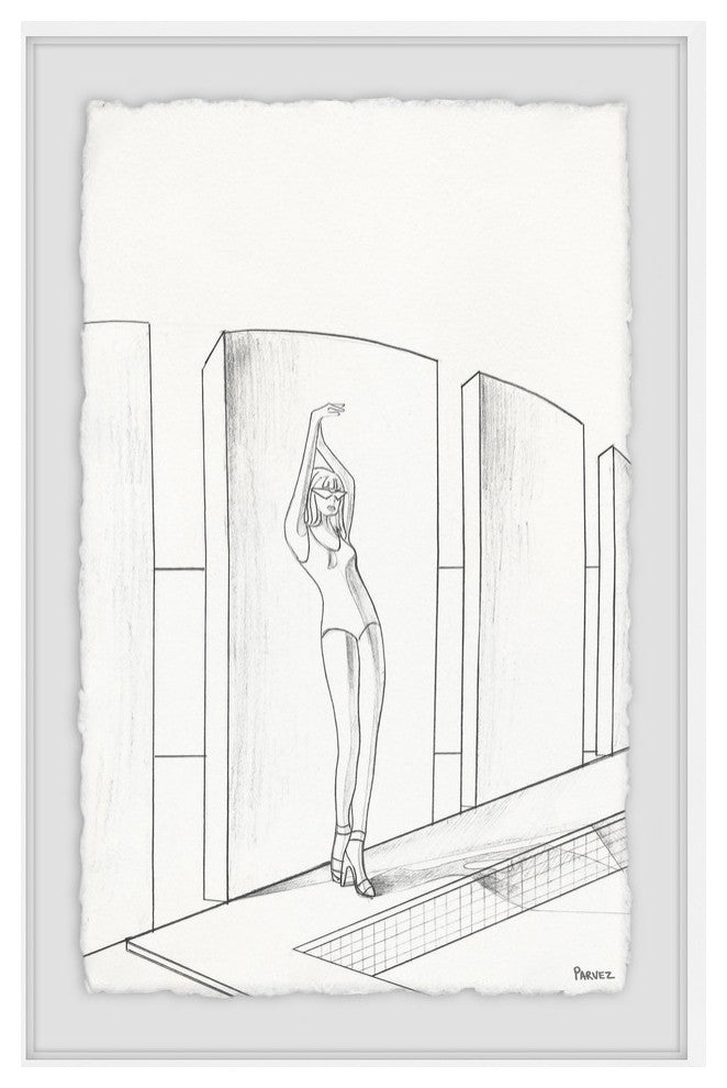 "Lazy by the Pool" Framed Painting Print, 20"x30"