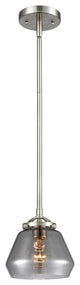 Fulton 1-Light Mini Pendant, Brushed Satin Nickel, Plated Smoke