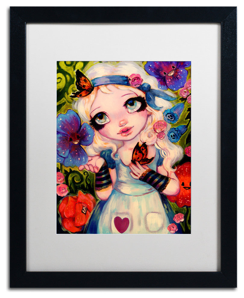 Natasha Wescoat 'The Talking Flowers' Art, Black Frame, White Mat, 16x20