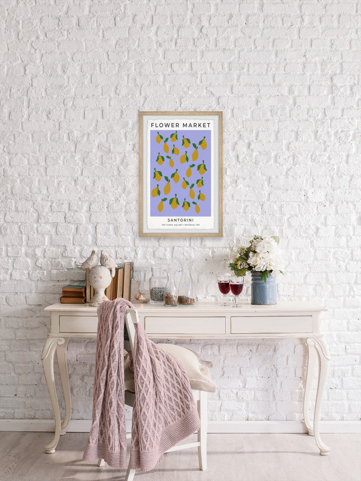 "Santorini Lemons" Framed Painting Print, 8x12