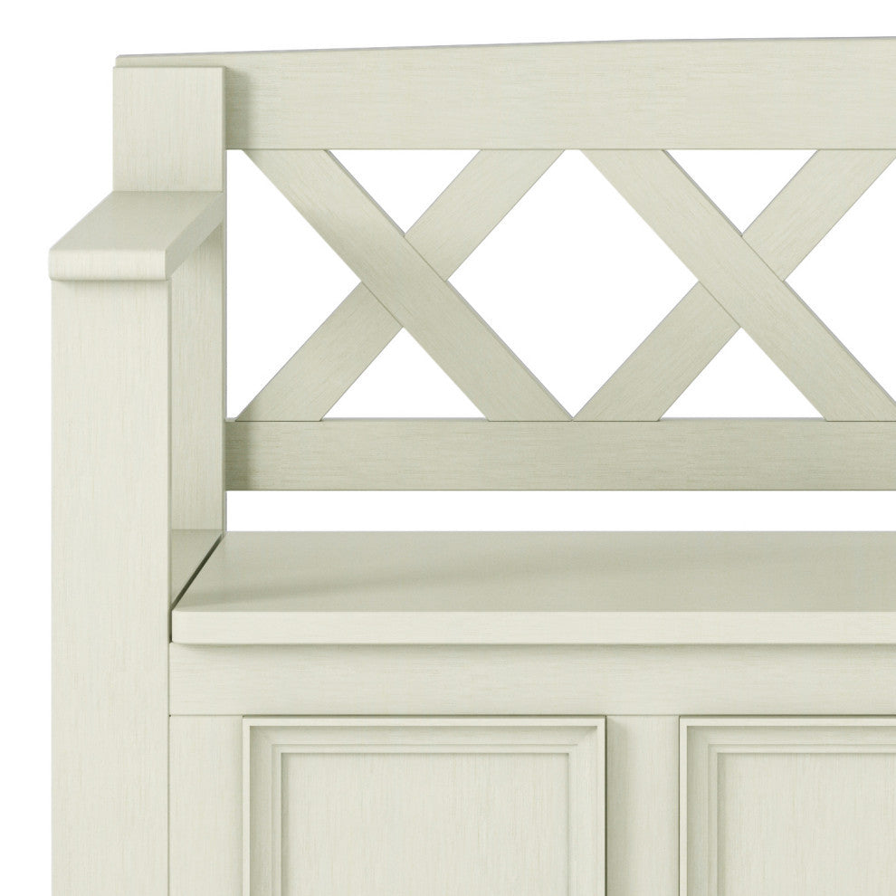 Amherst Entryway Storage Bench, Antique White