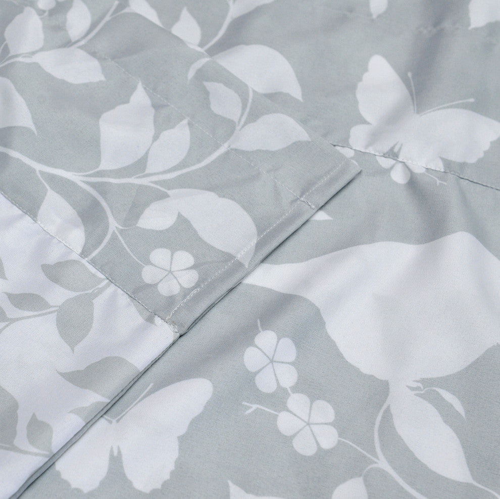 Birdsong 2 Piece Valance Set, Gray, 60"x18"