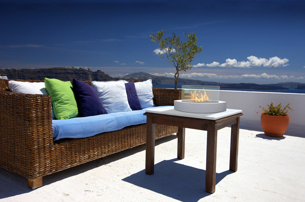 Lexington Tabletop Fireplace, High Gloss White Paint