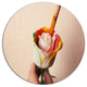 Person Painting Beautiful Rose, Modern Flower Disc Metal Artwork, 23"