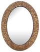 DecorShore 32"x24" Oval Shape Hanging Brown Wall Mirror