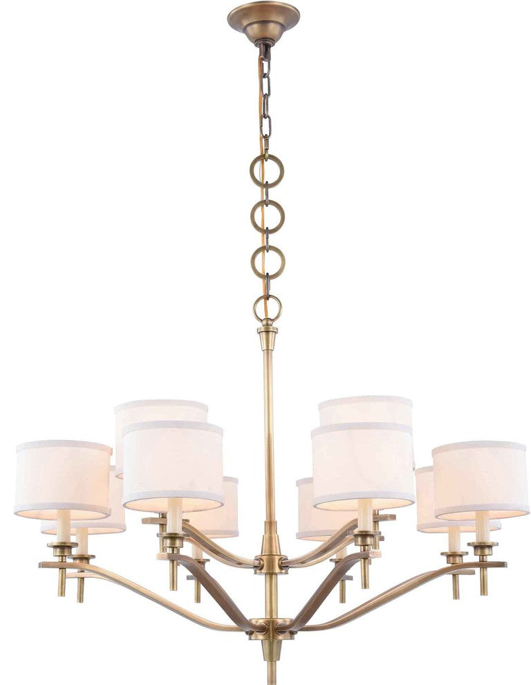 Elegant Lighting Segovia Collection Chandelier, Burnished Brass